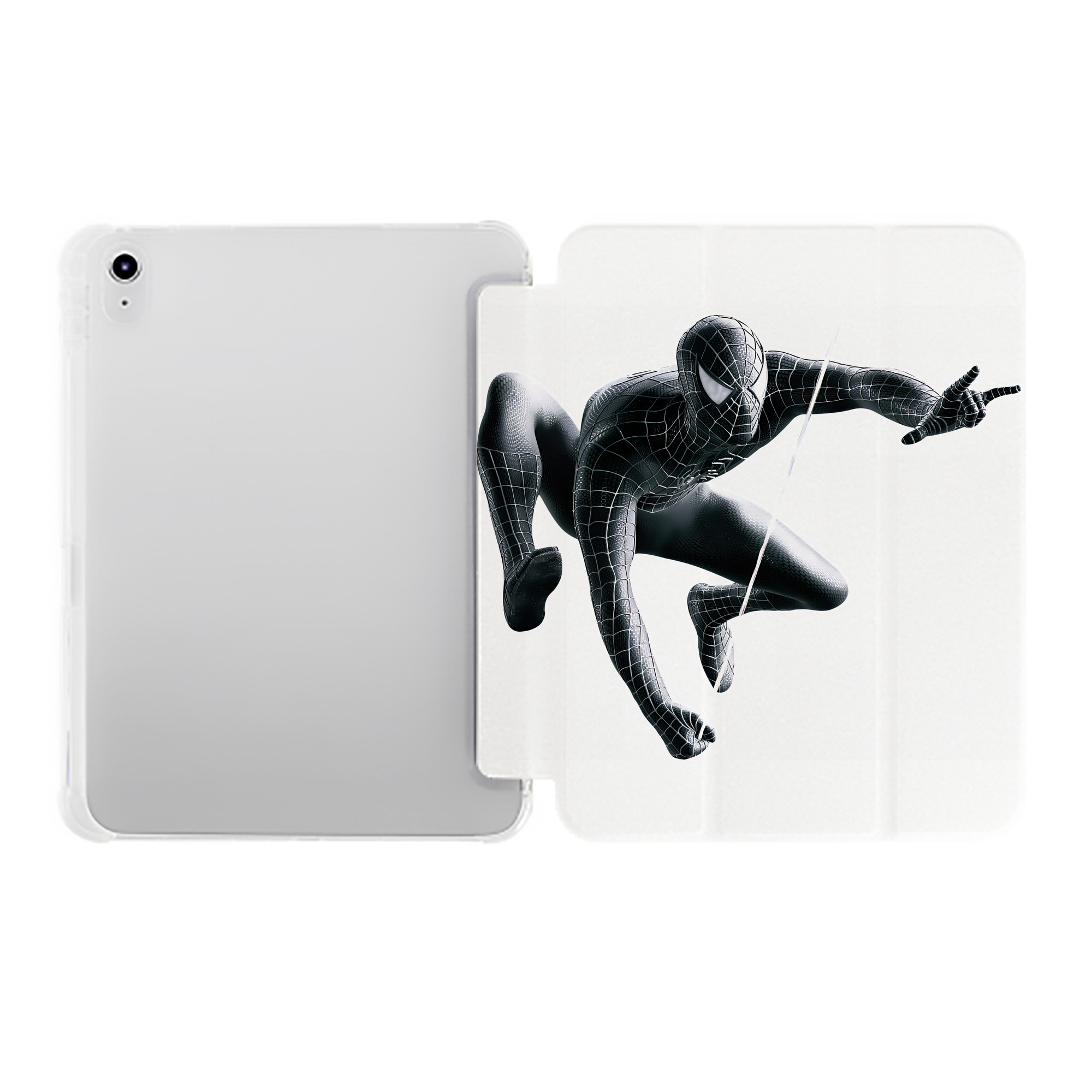 （画像用） Spider Man スパイダーマン IPad ケース ペン収納付き 三つ折りスタンド PUレザー×シリコン 対応機種9.5/10.5/10.9インチ